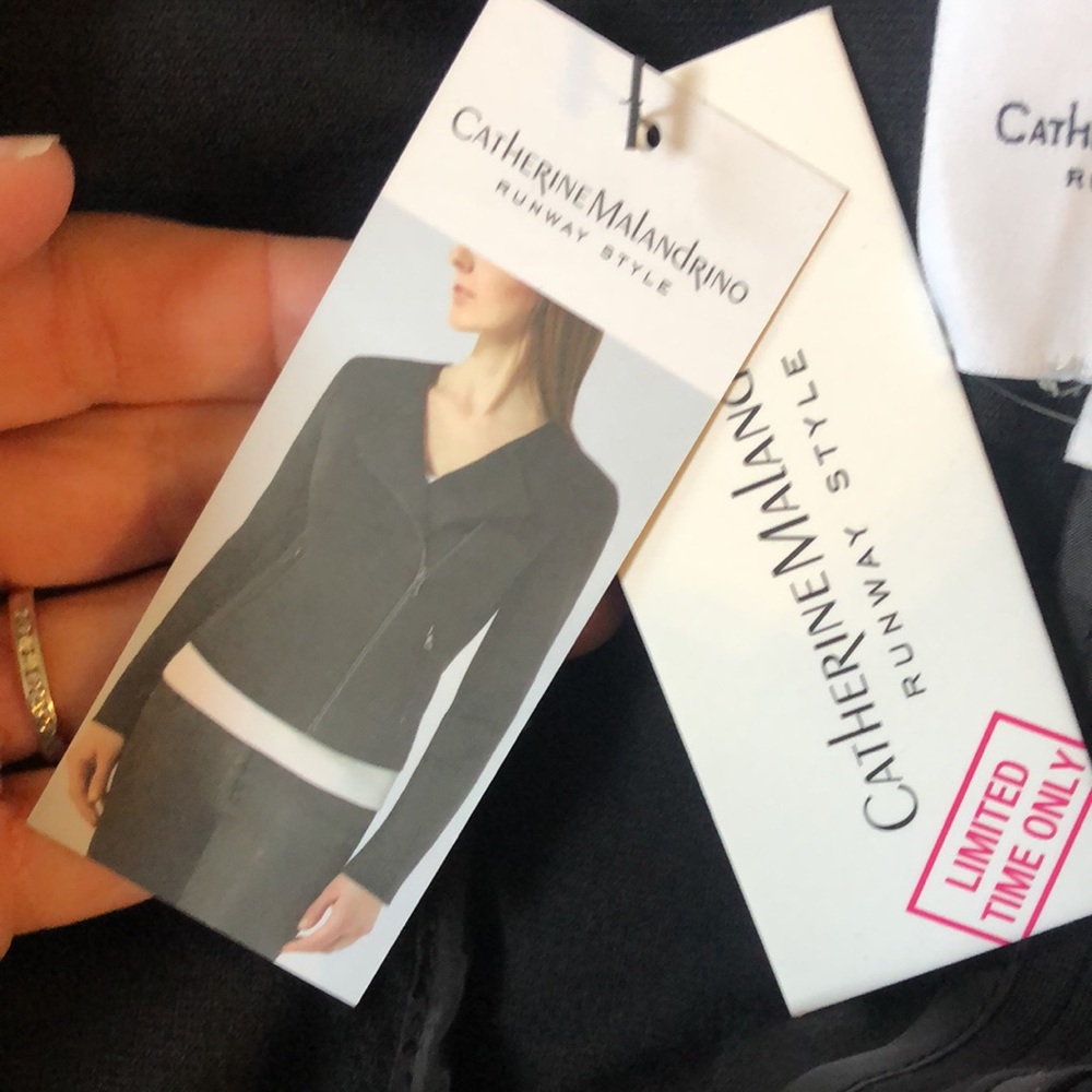 NWT Catherine Malandrino Black Runway Style Asymmetrical Blazer Jacket Sz S - Picture 7 of 8